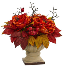 Load image into Gallery viewer, 15&quot; Peony and Sedum Artificial Arrangement - zzhomelifestyle