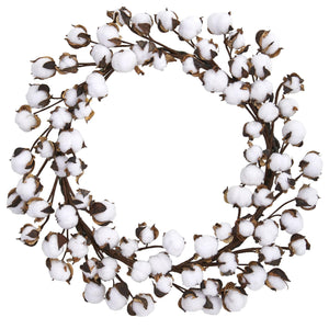 20" Cotton Ball Wreath - zzhomelifestyle