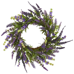 18" Lavender Wreath - zzhomelifestyle
