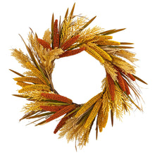 Load image into Gallery viewer, 25&quot; Sorghum Harvest Artificial Wreath - zzhomelifestyle