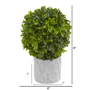 9" Boxwood Artificial Mini Topiary (Set of 3) - zzhomelifestyle