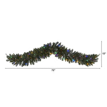 Load image into Gallery viewer, 6&#39; Flocked Artificial Christmas Garland with 50 Multicolored LED Lights and Berries - zzhomelifestyle