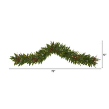 Load image into Gallery viewer, 6&#39; Christmas Pine Artificial Garland with 50 Warm White LED Lights and Berries - zzhomelifestyle