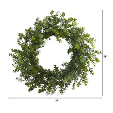 Load image into Gallery viewer, 24&quot; Eucalyptus Artificial Wreath - zzhomelifestyle