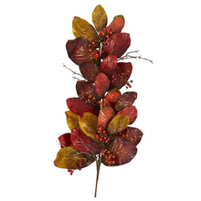 Load image into Gallery viewer, 36&quot; Autumn Magnolia Leaf with Berries Artificial Tear Drop - zzhomelifestyle