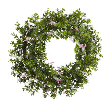 Load image into Gallery viewer, 18&quot; Mini Ivy &amp; Floral Double Ring Wreath w/Twig Base - zzhomelifestyle