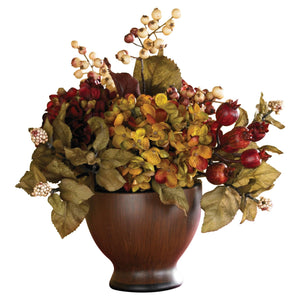 Autumn Hydrangea w/Round Vase - zzhomelifestyle