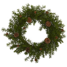 Load image into Gallery viewer, 18&quot; Alpine Pine and Pine Cone Artificial Wreath - zzhomelifestyle