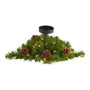 16" Christmas Pine Candelabrum with 35 Lights and Pine Cones - zzhomelifestyle