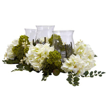 Load image into Gallery viewer, Snowball Hydrangea Triple Candelabrum - zzhomelifestyle