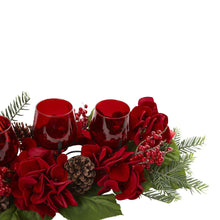 Load image into Gallery viewer, Triple Hydrangea Red Candelabrum - zzhomelifestyle