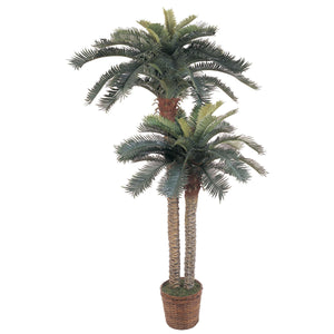 6' & 4' Sago Palm Double Potted Silk Tree - zzhomelifestyle
