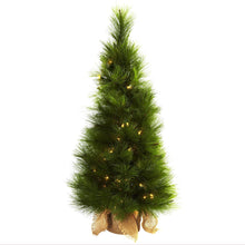 Load image into Gallery viewer, 3&#39; Christmas Tree w/Burlap Bag &amp; Clear Lights - zzhomelifestyle