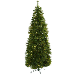 7.5' Cashmere Slim Christmas Tree w/Clear Lights - zzhomelifestyle