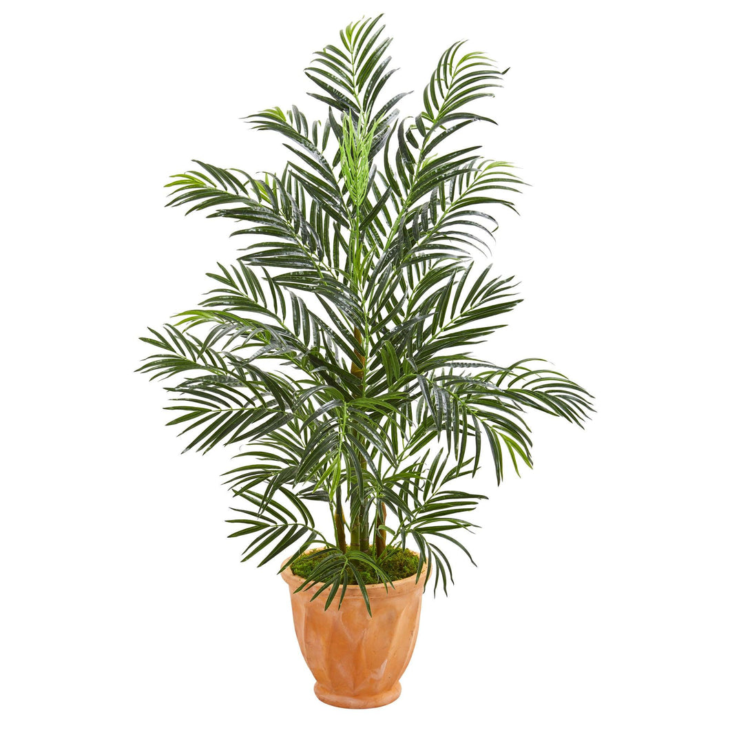 4' Areca Palm Artificial Tree in Terra-cotta Planter UV Resistant (Indoor/Outdoor) - zzhomelifestyle