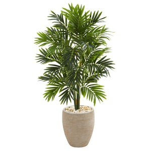 4' Areca Artificial Palm Tree in Sand Colored Planter - zzhomelifestyle