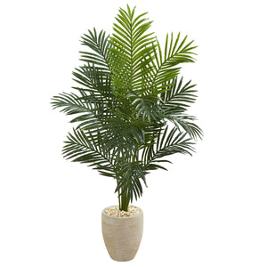 5.5' Paradise Artificial Palm Tree in Sand Colored Planter - zzhomelifestyle