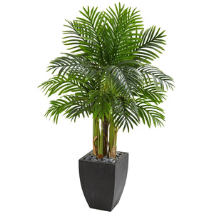 Kentia Palm Artificial Tree in Black Planter - zzhomelifestyle