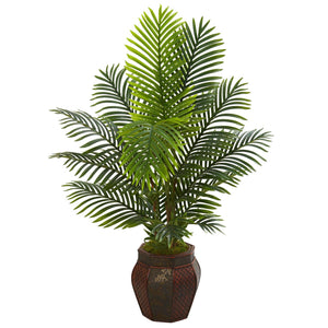 4.5' Paradise Palm Artificial Tree in Decorative Planter - zzhomelifestyle
