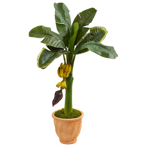 3' Banana Artificial Tree in Terracotta Planter - zzhomelifestyle