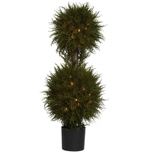Load image into Gallery viewer, 40&quot; Cedar Double Ball Topiary w/Lights - zzhomelifestyle