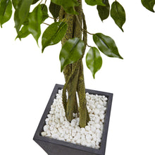 Load image into Gallery viewer, 6.5&#39; Ficus Tree with Slate Planter UV Resistant (Indoor Outdoor) - zzhomelifestyle