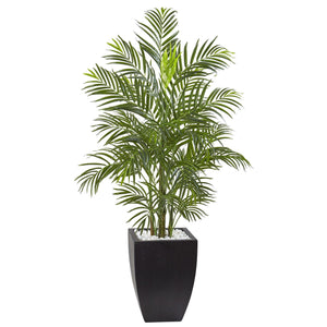 4.5' Areca Palm Tree with Black Wash Planter UV Resistant (Indoor/Outdoor) - zzhomelifestyle