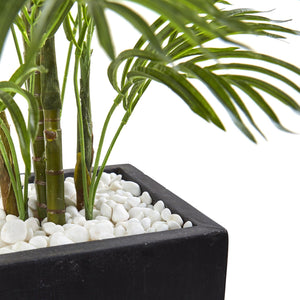 4.5' Areca Palm Tree with Black Wash Planter UV Resistant (Indoor/Outdoor) - zzhomelifestyle