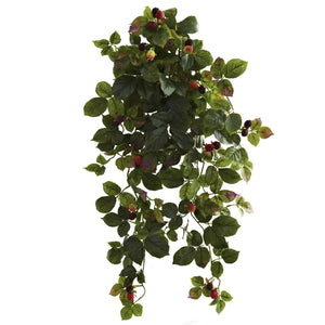 32" Raspberry Hanging Bush with Berry (Set of 2) - zzhomelifestyle