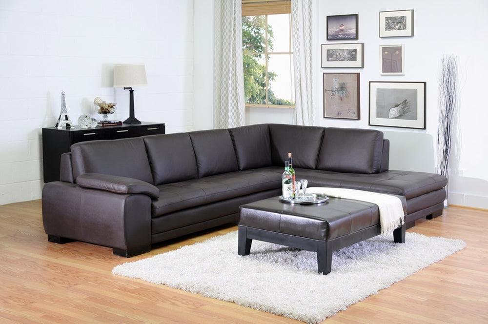 BAXTON STUDIO DIANA DARK BROWN SOFA CHAISE SECTIONAL zzhomelifestyle