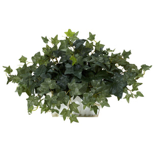 Ivy w/White Wash Planter Silk Plant - zzhomelifestyle