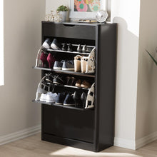 Load image into Gallery viewer, BAXTON STUDIO CAYLA MODERN AND CONTEMPORARY BLACK WOOD SHOE CABINET - zzhomelifestyle