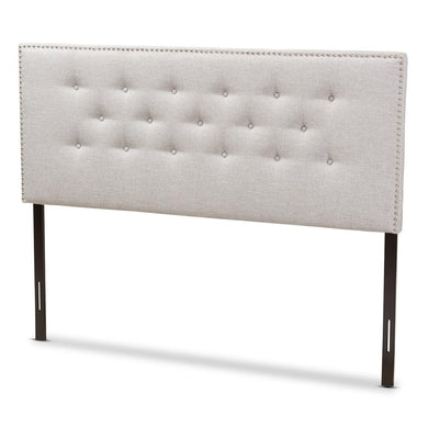 BAXTON STUDIO WINDSOR MODERN AND CONTEMPORARY GREYISH BEIGE FABRIC UPHOLSTERED FULL SIZE HEADBOARD - zzhomelifestyle
