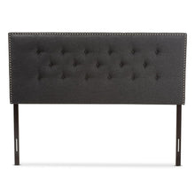 Load image into Gallery viewer, BAXTON STUDIO WINDSOR MODERN AND CONTEMPORARY DARK GREY FABRIC QUEEN SIZE HEADBOARD - zzhomelifestyle