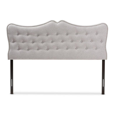 BAXTON STUDIO EMMA MODERN AND CONTEMPORARY GREYISH BEIGE FABRIC QUEEN SIZE HEADBOARD - zzhomelifestyle