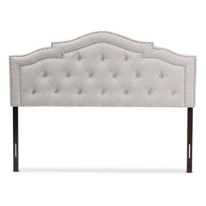 BAXTON STUDIO EDITH MODERN AND CONTEMPORARY GREYISH BEIGE FABRIC QUEEN SIZE HEADBOARD - zzhomelifestyle