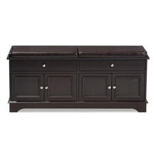 Load image into Gallery viewer, BAXTON STUDIO MASON MODERN AND CONTEMPORARY DARK BROWN WOOD 2-DRAWER SHOE STORAGE BENCH - zzhomelifestyle