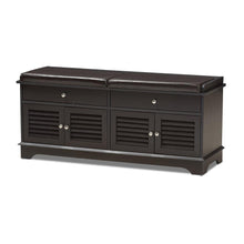 Load image into Gallery viewer, BAXTON STUDIO LEO MODERN AND CONTEMPORARY DARK BROWN WOOD 2-DRAWER SHOE STORAGE BENCH - zzhomelifestyle