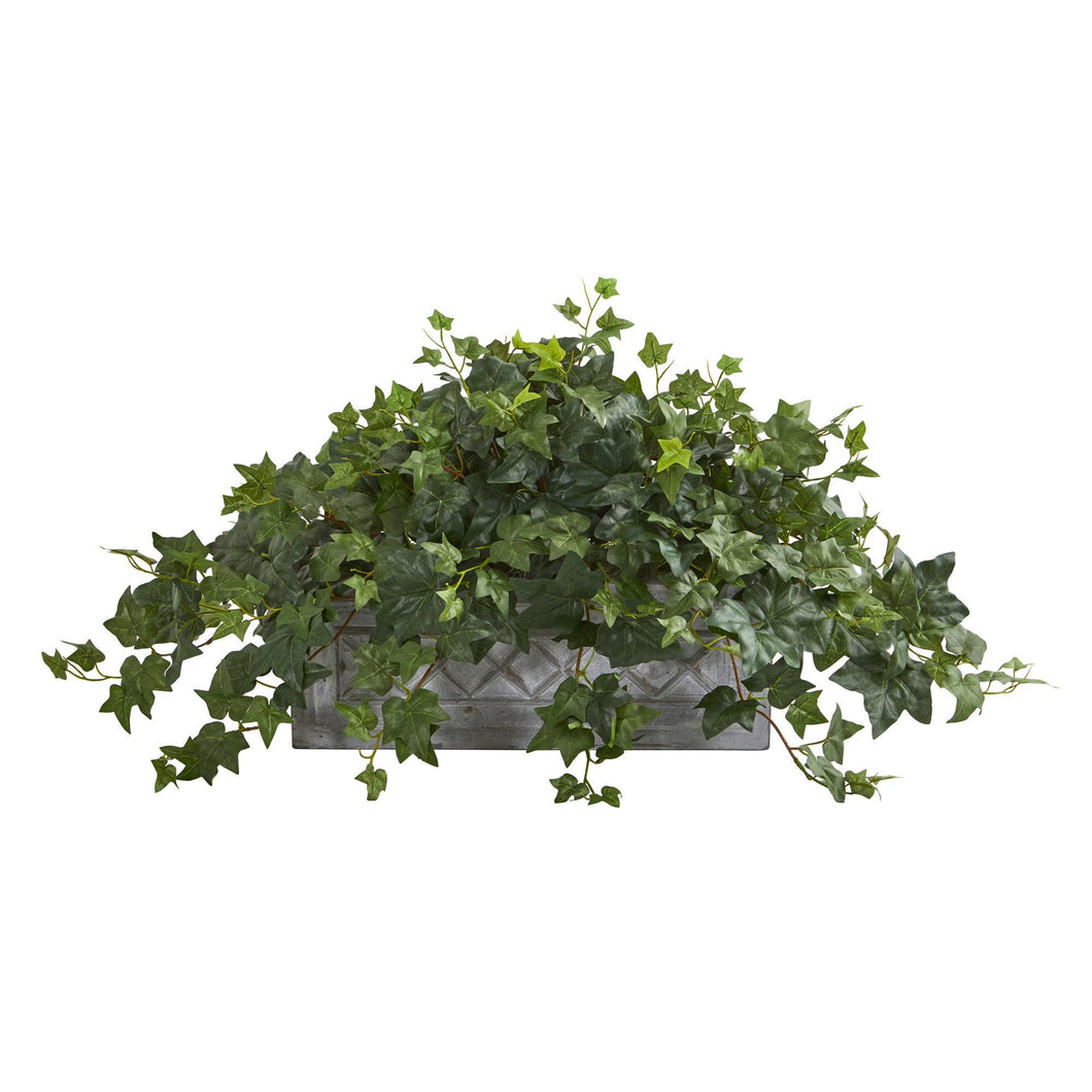 Puff Ivy Artificial Plant in Stone Planter - zzhomelifestyle