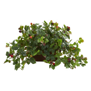 Raspberry Artificial Plant in Decorative Planter - zzhomelifestyle