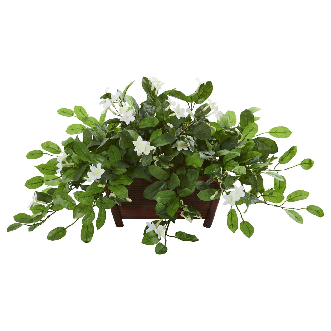 Mix Stephanotis Artificial Plant in Decorative Planter - zzhomelifestyle
