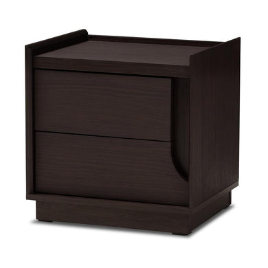 BAXTON STUDIO LARSINE MODERN AND CONTEMPORARY BROWN FINISHED 2-DRAWER NIGHTSTAND - zzhomelifestyle