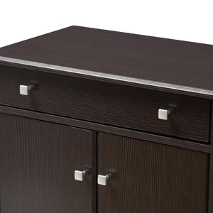 BAXTON STUDIO DARIELL MODERN AND CONTEMPORARY WENGE BROWN FINISHED SHOE CABINET - zzhomelifestyle