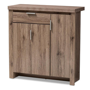 BAXTON STUDIO LAVERNE MODERN AND CONTEMPORARY OAK BROWN FINISHED SHOE CABINET - zzhomelifestyle