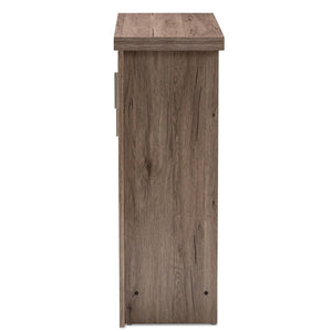 BAXTON STUDIO LAVERNE MODERN AND CONTEMPORARY OAK BROWN FINISHED SHOE CABINET - zzhomelifestyle