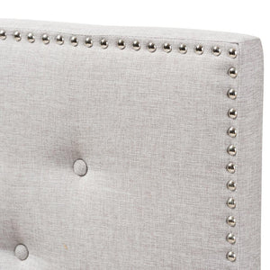 BAXTON STUDIO WINDSOR MODERN AND CONTEMPORARY GREYISH BEIGE FABRIC UPHOLSTERED TWIN SIZE HEADBOARD - zzhomelifestyle