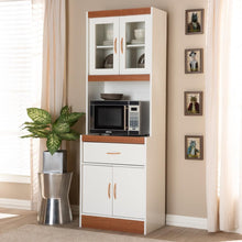 Load image into Gallery viewer, BAXTON STUDIO LAURANA MODERN AND CONTEMPORARY WHITE AND CHERRY FINISHED KITCHEN CABINET AND HUTCH - zzhomelifestyle