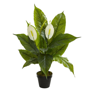26" Spathiphyllum Artificial Plant (Real Touch) - zzhomelifestyle