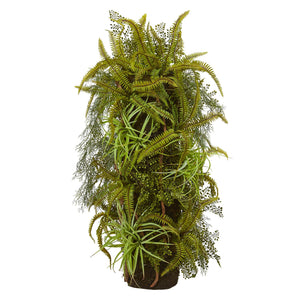 40" Mixed Forest Foliage Artificial Plant on Trunk - zzhomelifestyle