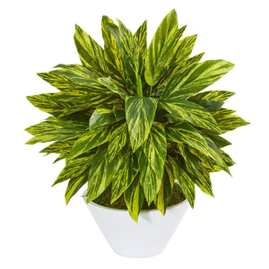 21" Tradescantia Artificial Plant in White Vase (Real Touch) - zzhomelifestyle